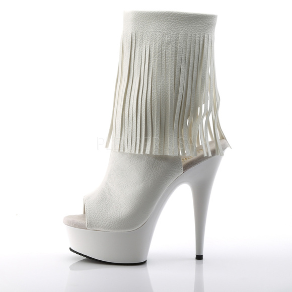 Platform Fringe High Heel Ankle Boots - Picture 3 of 5